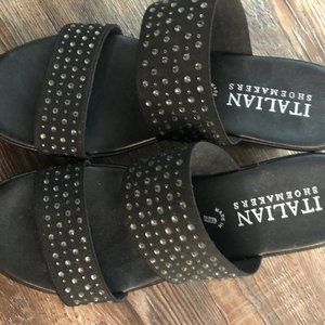 Italian Shoemakers Wedge Sandals Black 10 M